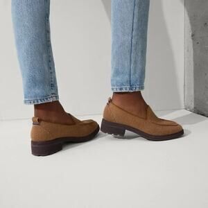 Rothy's The Lug Loafer Shoes Teak Herringbone Brown Tan 9
